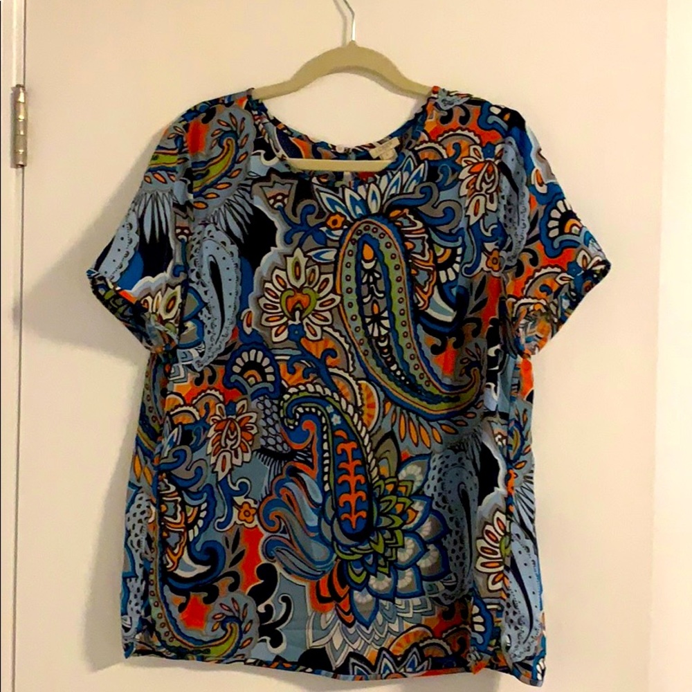 JCrew paisley top Large